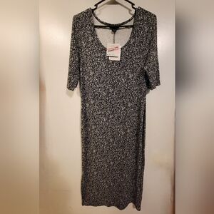 Metaphor Black and White Sheath Dress